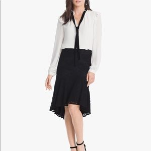 High low black skirt